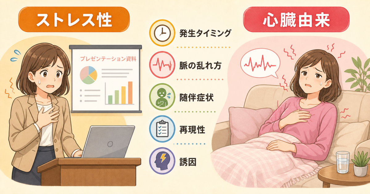 ストレス性の動悸と心臓由来の動悸を見分ける5つのセルフチェック基準