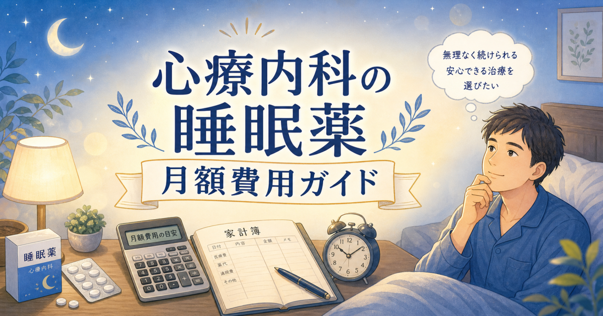 家計への負担は？心療内科の睡眠薬にかかる月額費用と抑えるコツ
