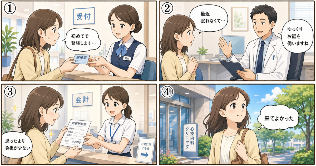 初めてメンタルクリニックを受診する日に何が起きる？診察の流れをステップごとに解説