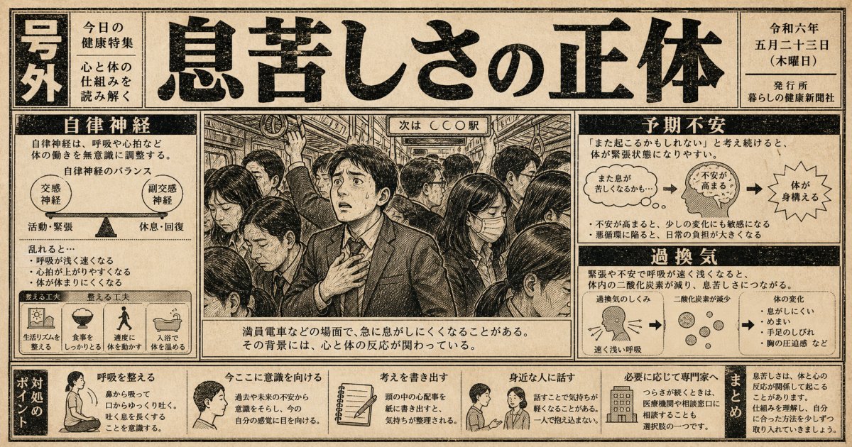 満員電車で息苦しい・動悸がする原因と身体の仕組み